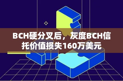 BCH硬分叉后，灰度BCH信托价值损失160万美元