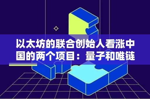 以太坊的联合创始人看涨中国的两个项目：量子和唯链