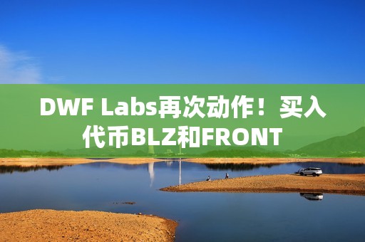 DWF Labs再次动作！买入代币BLZ和FRONT