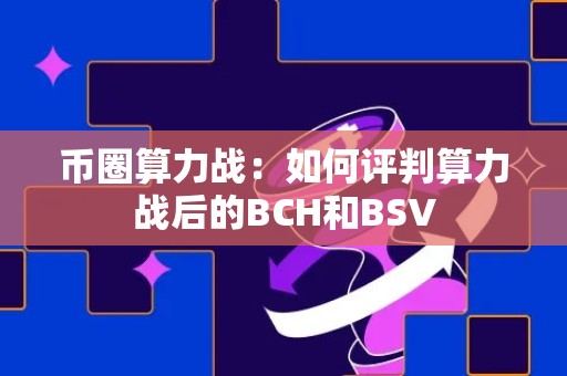 币圈算力战：如何评判算力战后的BCH和BSV