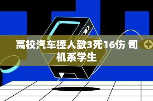 高校汽车撞人致3死16伤 司机系学生